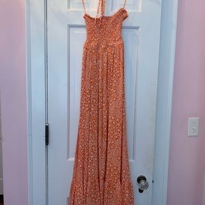 Orange floral maxi dress